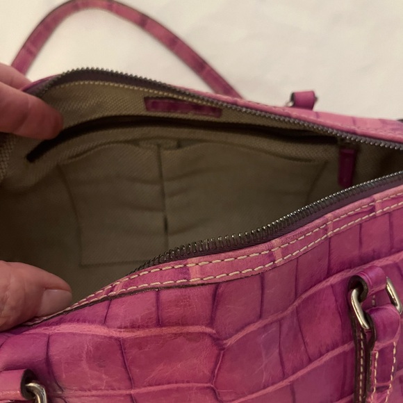 Dooney & Bourke Pink Bag with Crocodile Embossed Texture - Picture 6 of 11
